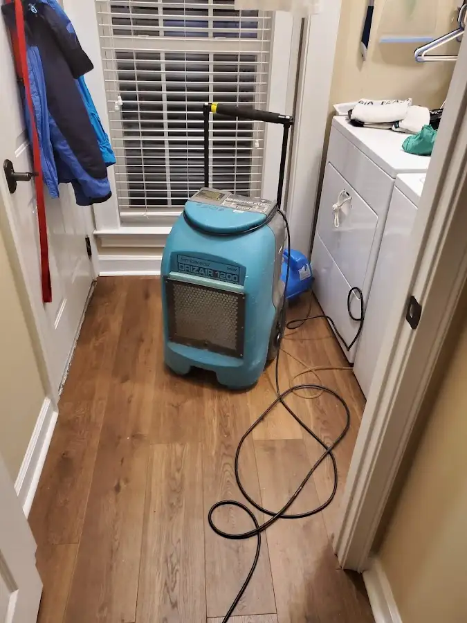 Commercial dehumidifier deployed for Flood Damage Cleanup in Mount Carmel